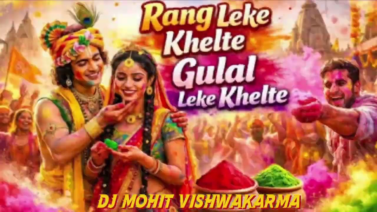 Rang Leke Khelte Gulal Leke Khelte - (Lyrical) |Radha Sang Holi Nanadlal Khelate | Special Holi Song