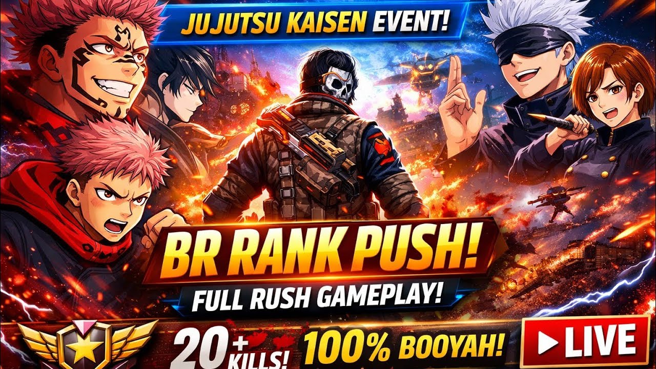 Free Fire Live stream rank push 🔥💯