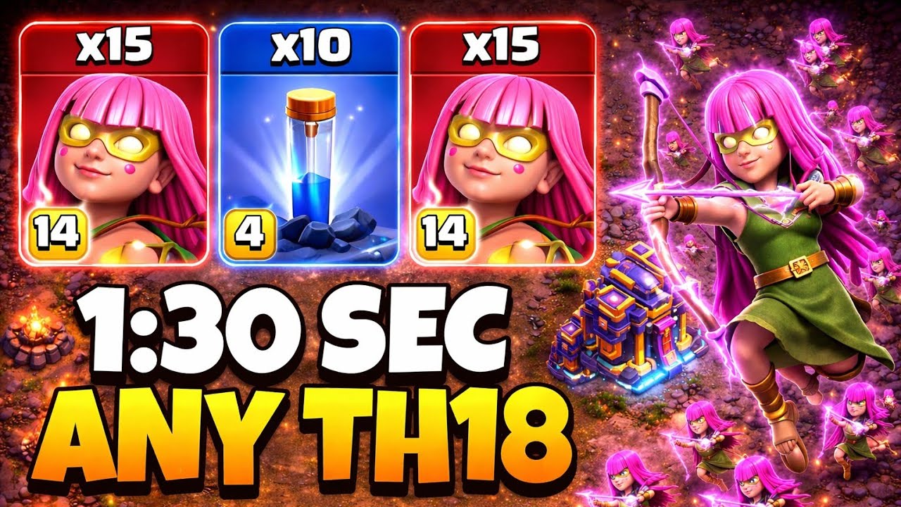 No Skill? Try THIS TH18 Attack 😱 EASY 3⭐ Super Archer Totem | Clash of Clans
