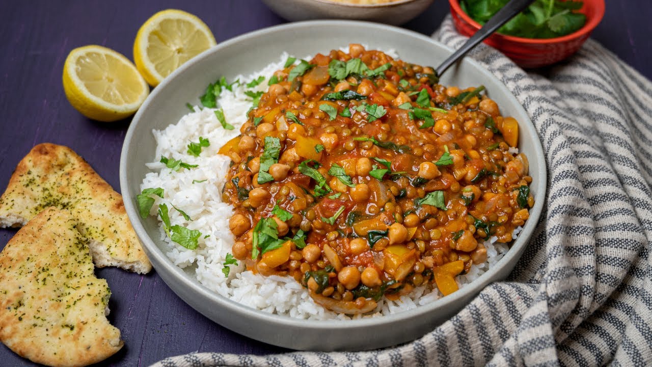 Easy Lentil and Chickpea Curry (Vegan)