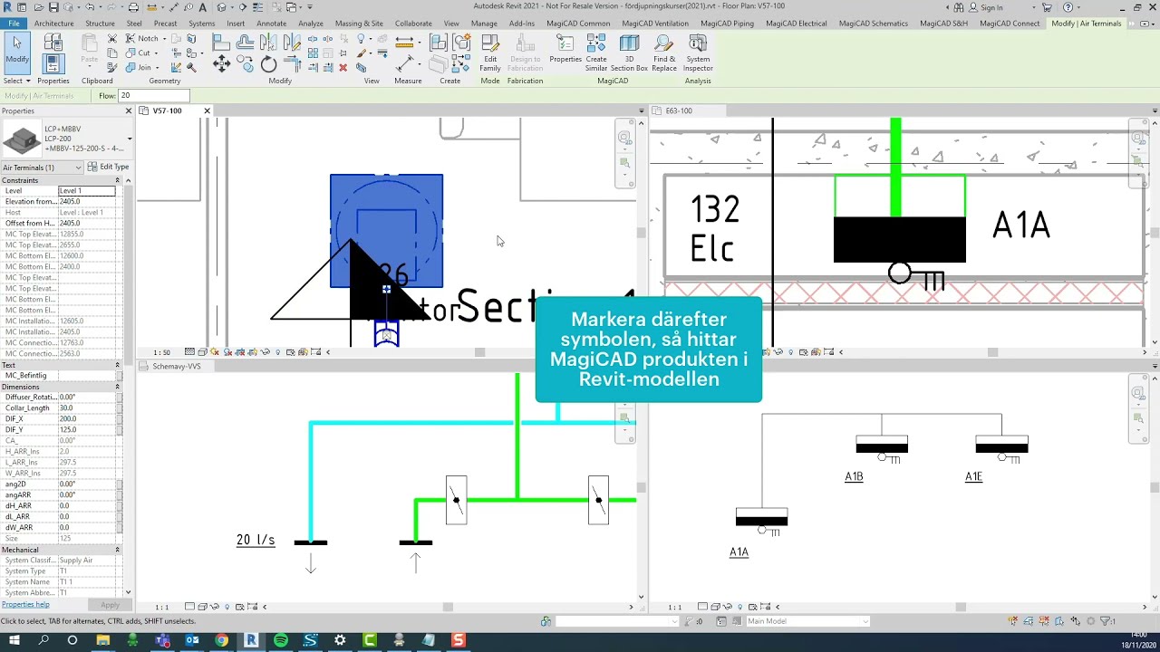Kort introduktion av MagiCAD Schematics för Revit