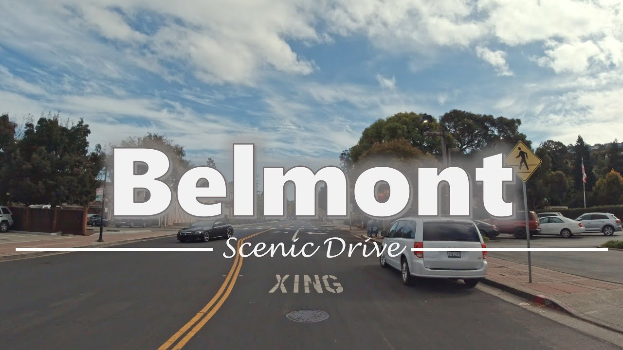 Driving in Downtown Belmont, California - 4K60fps