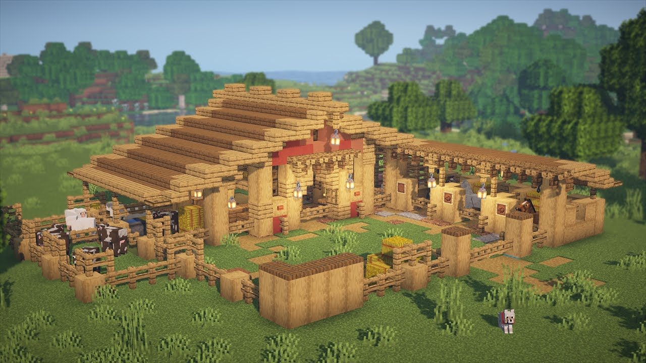 Minecraft Tutorial: How to Build a Small Barn and Horse Stable (Step-by-Step Guide)