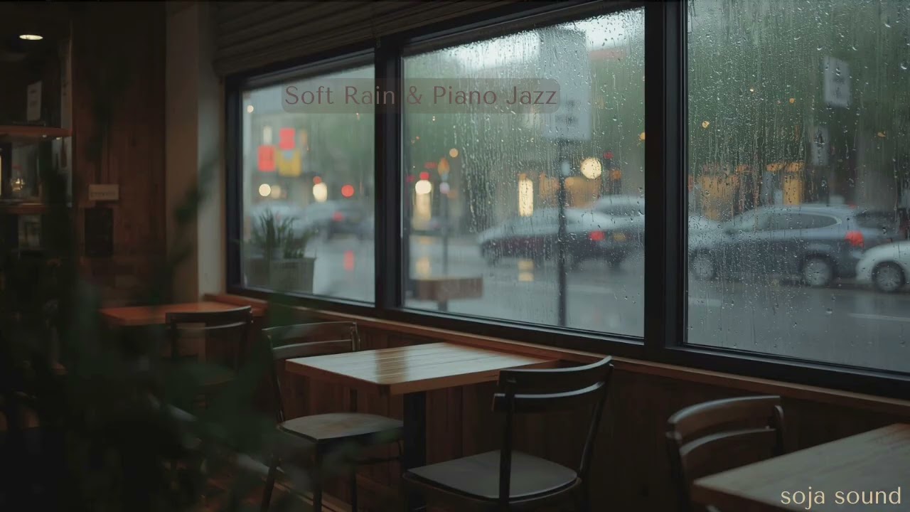 Soft Rain & Piano Jazz ☔ – Calm Rainy Cafe Jazz BGM for Focus & Relax | soja sound