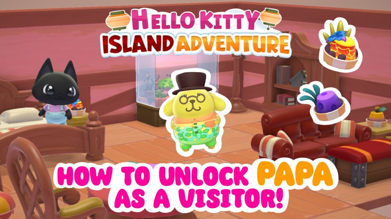 How to unlock Pompompurin’s PAPA as a visitor! 🎩 💛 Hello Kitty Island Adventure