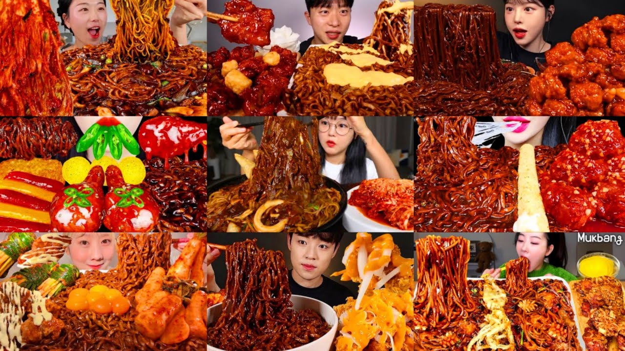 MOST DELISH BLACK BEAN NOODLES MUKBANG COMPILATION - KOREAN NOODLES JJAJANGMYEON EATING SHOW