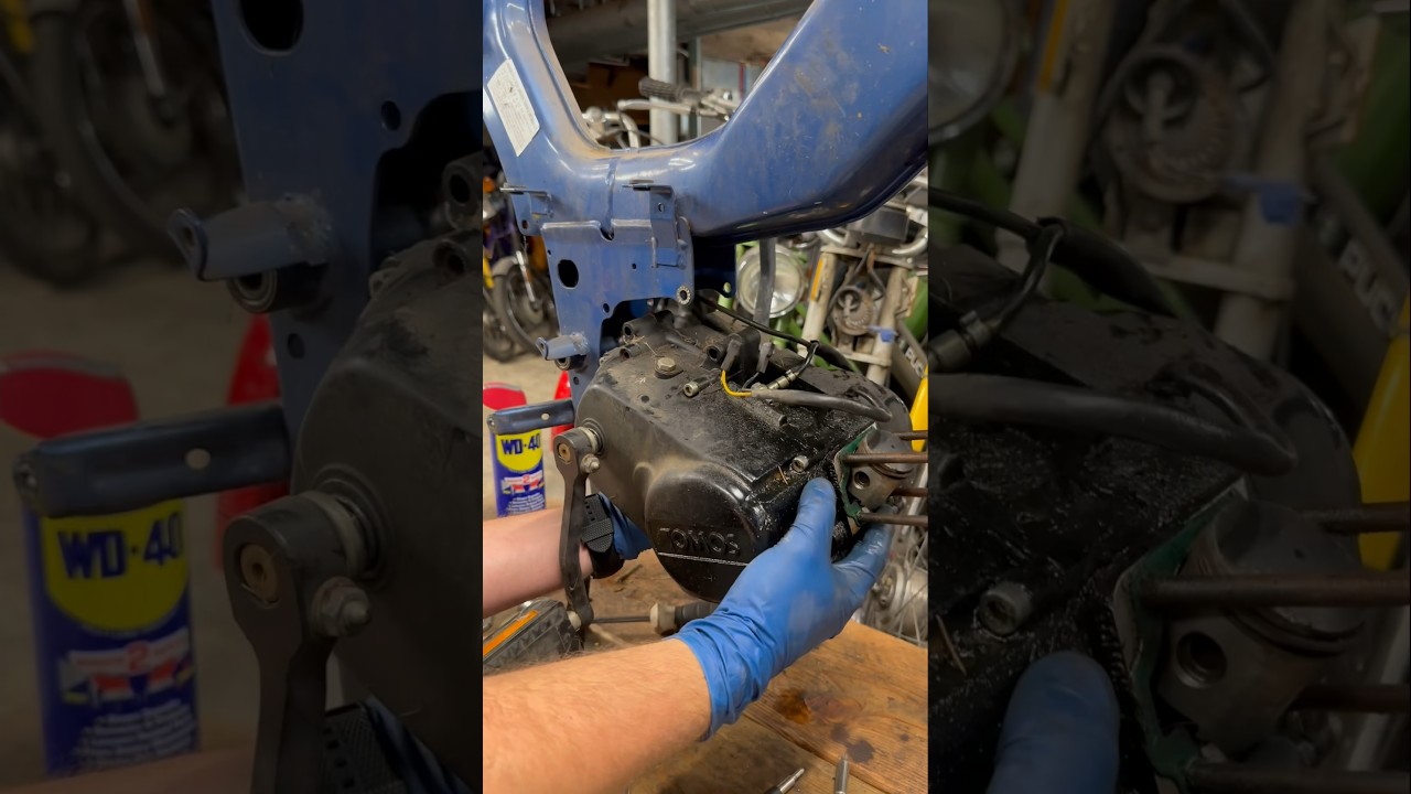 Engine Removal Day! This Cylinder Is Way Too Heavy! || #Tomos #moped #scooter #t&ouml;ffli #50cc #motor