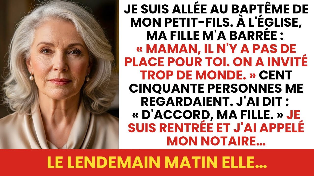 Ma fille m'a exclue du baptême : « Pas de place pour toi, maman », je suis rentrée et...