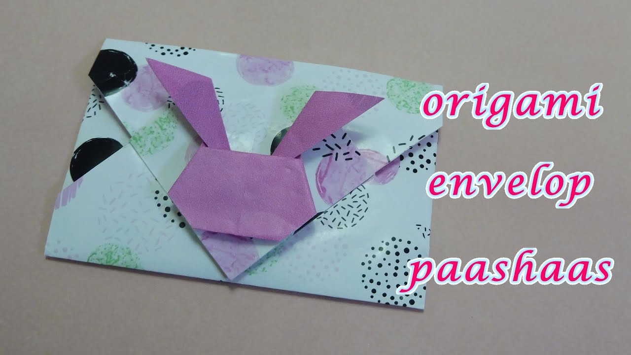 Origami envelop met paashaas