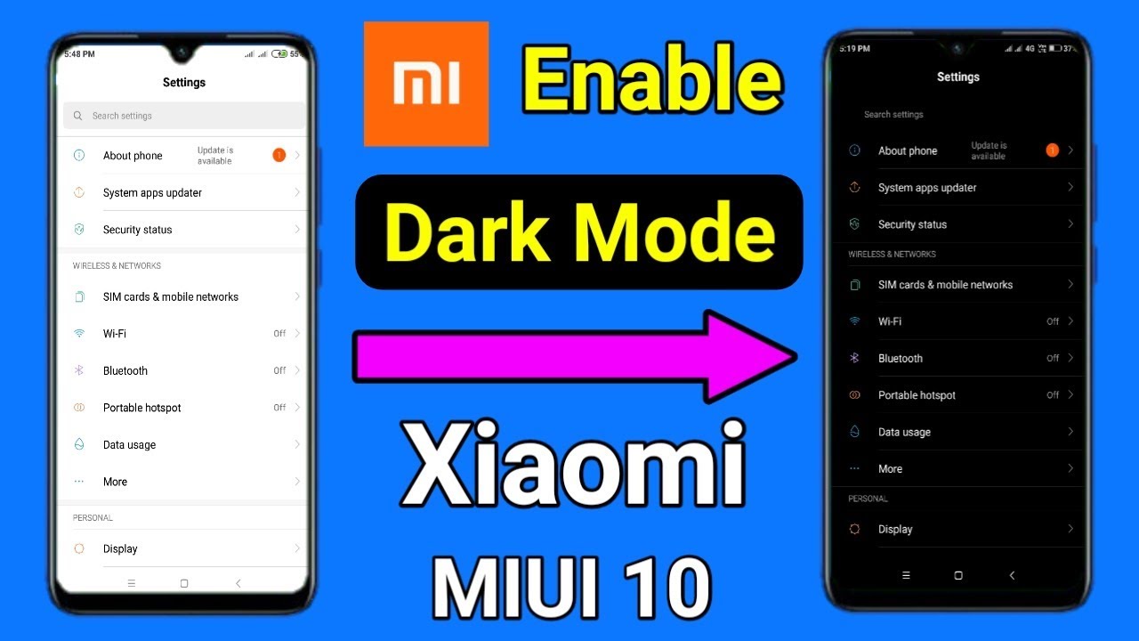 How to Enable Dark Mode on Any Xiaomi Device | MIUI 10 - Dark Mode Theme