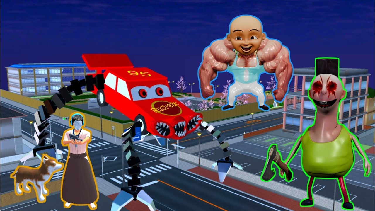 Hamod Habibi, the monster Ipin and McQueen spider attack Sakura City 😱😱😱 SAKURA SCHOOL SIMULATOR 