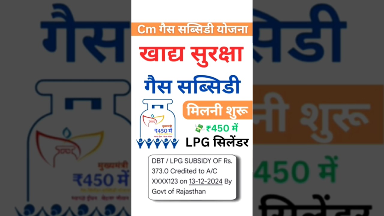 Food security gas cylinder subsidy starts | NFSA LPG gas subsidy starts, cylinder starts at Rs 450