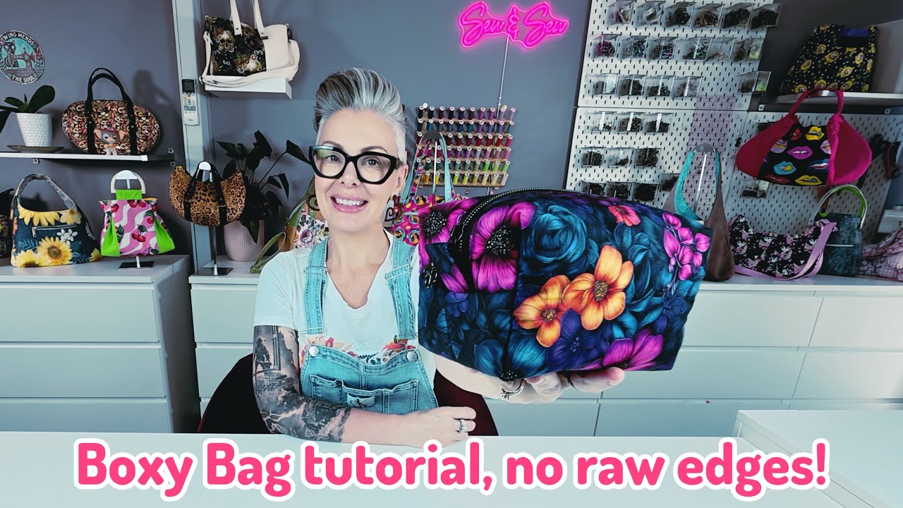 EASY Boxy Bag tutorial. No raw edges or bias tape!
