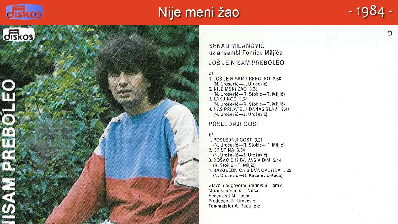Senad Milanovic - Nije meni zao - (Audio 1984)
