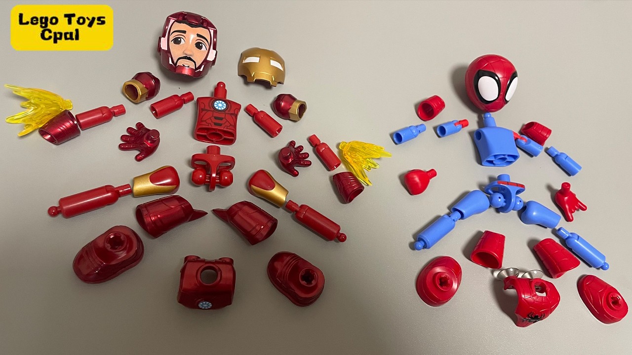 LEGO Iron Man VS Spider-Man | Tony Stark  Peter Parker | Marvel | Unofficial Lego Minifigures