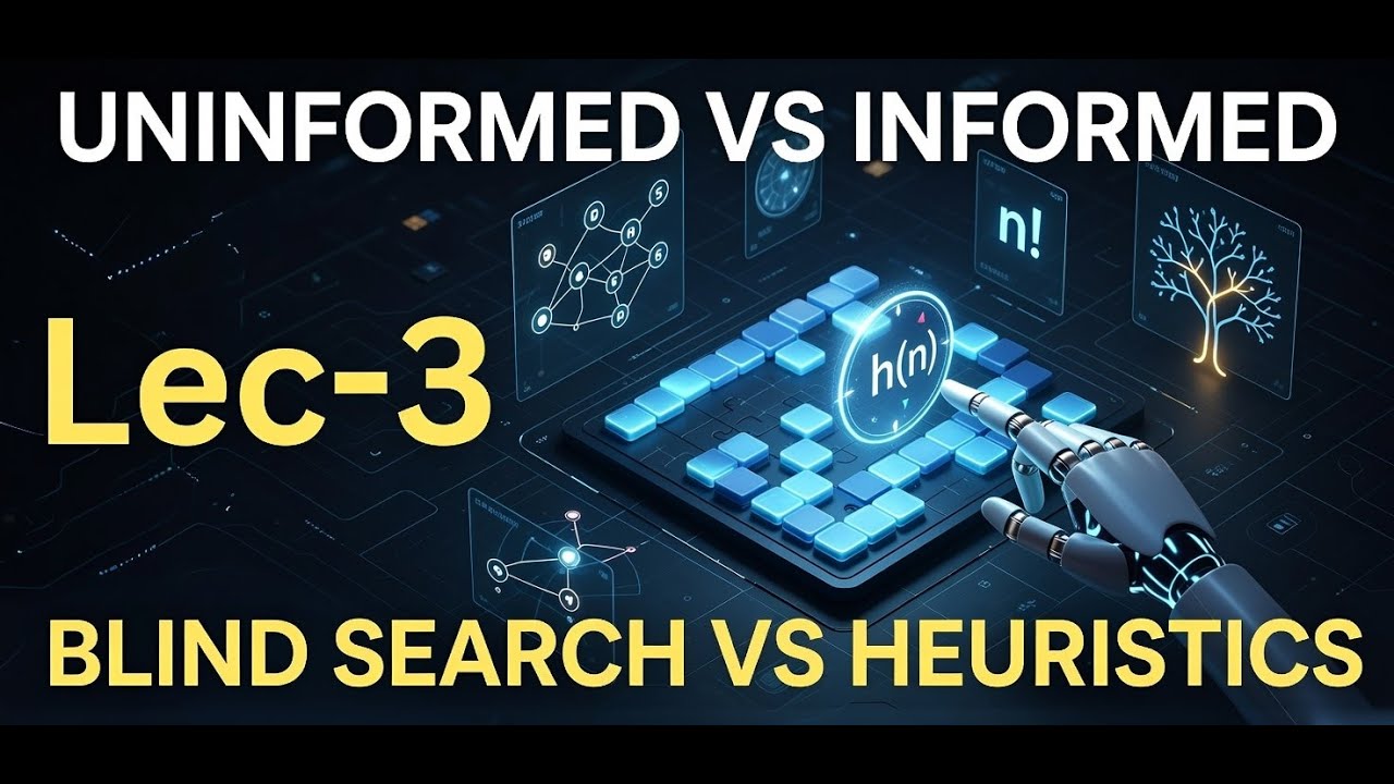 Lec-3 :Why Informed Search is Better? | Uninformed vs Informed Searching | Artificial Intelligence