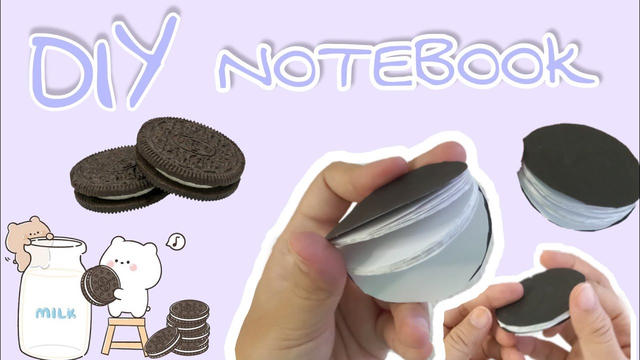How To Make Oreo Notebook 🍪 DIY chocolate sandwich cookies notebook Tutorial black white
