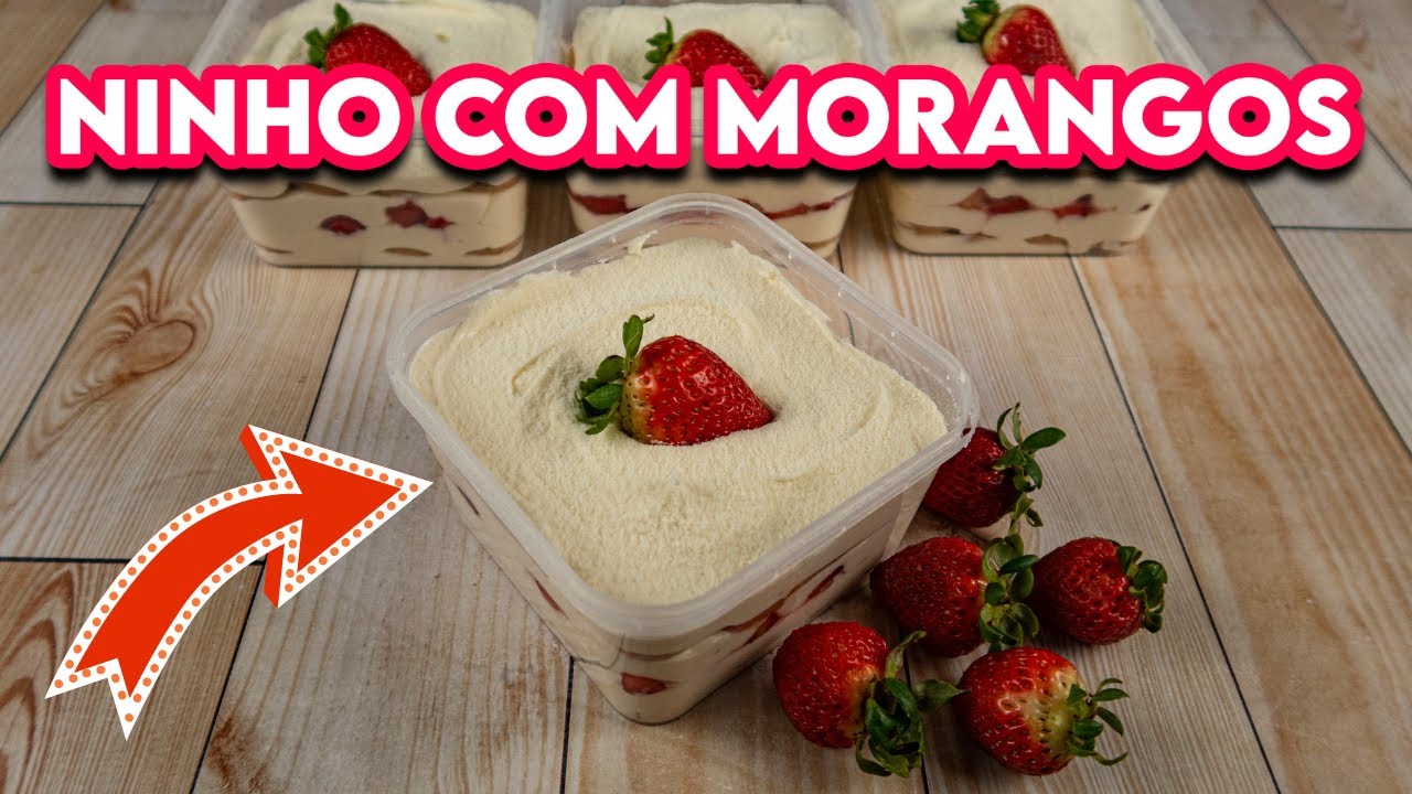 Pavê de Leite Ninho com Morango no Pote (Faça e Venda)