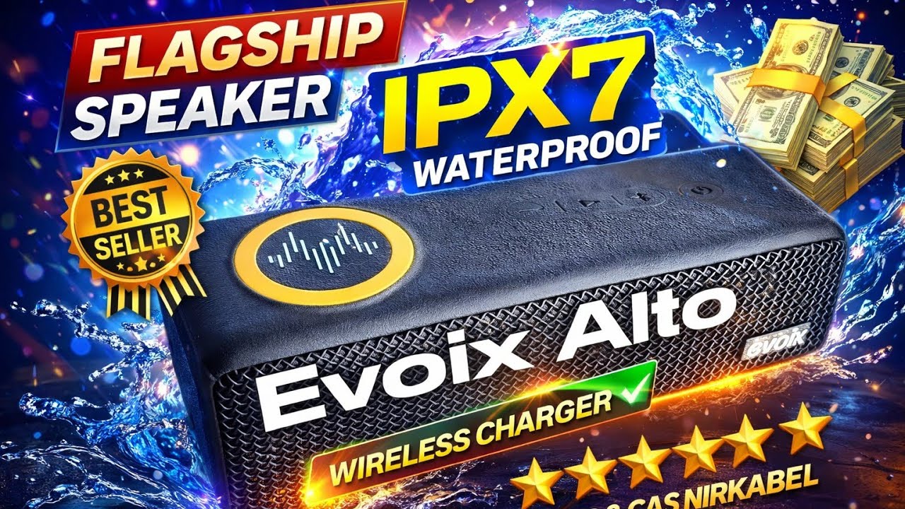 Flagship Tak Perlu Mahal🔥Speaker Portable Bluetooth Evoix Alto Equalizer, Charge Wireless & Anti Air