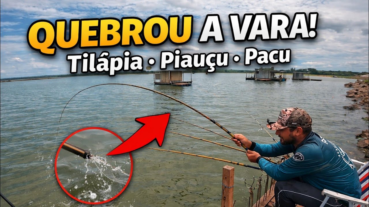 PESCARIA INSANA na VARINHA TELESCÓPICA! Tilápia, Piauçu e Pacu na Ultralight! 🎣