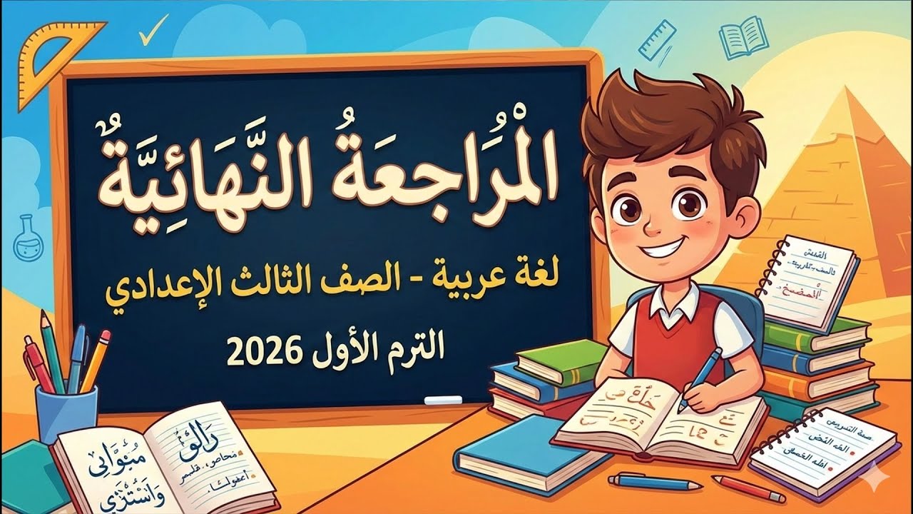 مراجعه عربي تالته اعدادي الترم الاول امتحان لغه عربيه الصف الثالث الاعدادي ترم اول مراجعة ثالثه 2026
