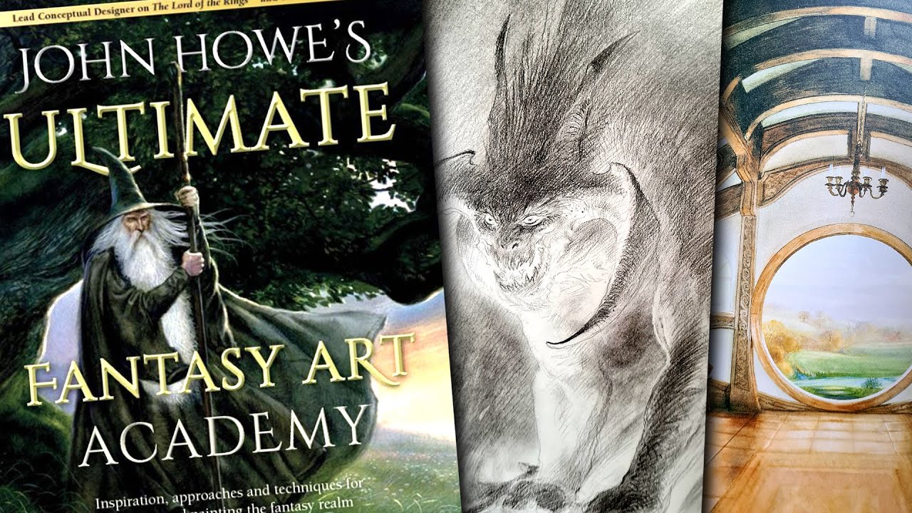 John Howe's Ultimate Fantasy Art Academy book preview & comparison with Fantasy art workshop