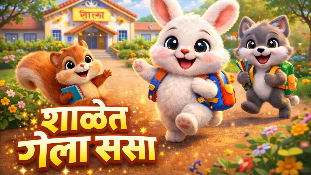Shalet gela sasa | शाळेत गेला ससा | Marathi Nursery Rhyme | Kids Poem | Balgeet | Marathi | Piku Tv