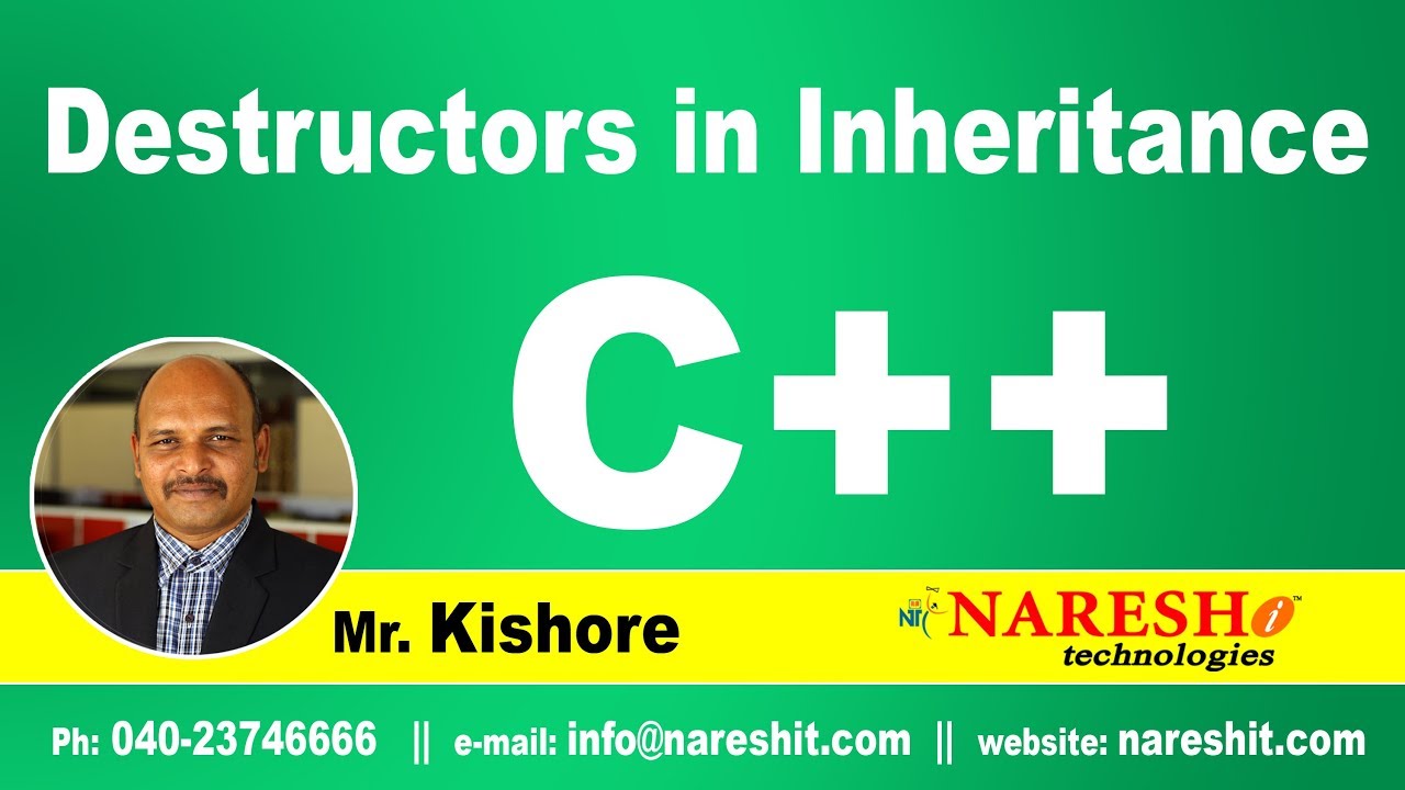 Destructors in Inheritance | C ++ Tutorial | Mr. Kishore