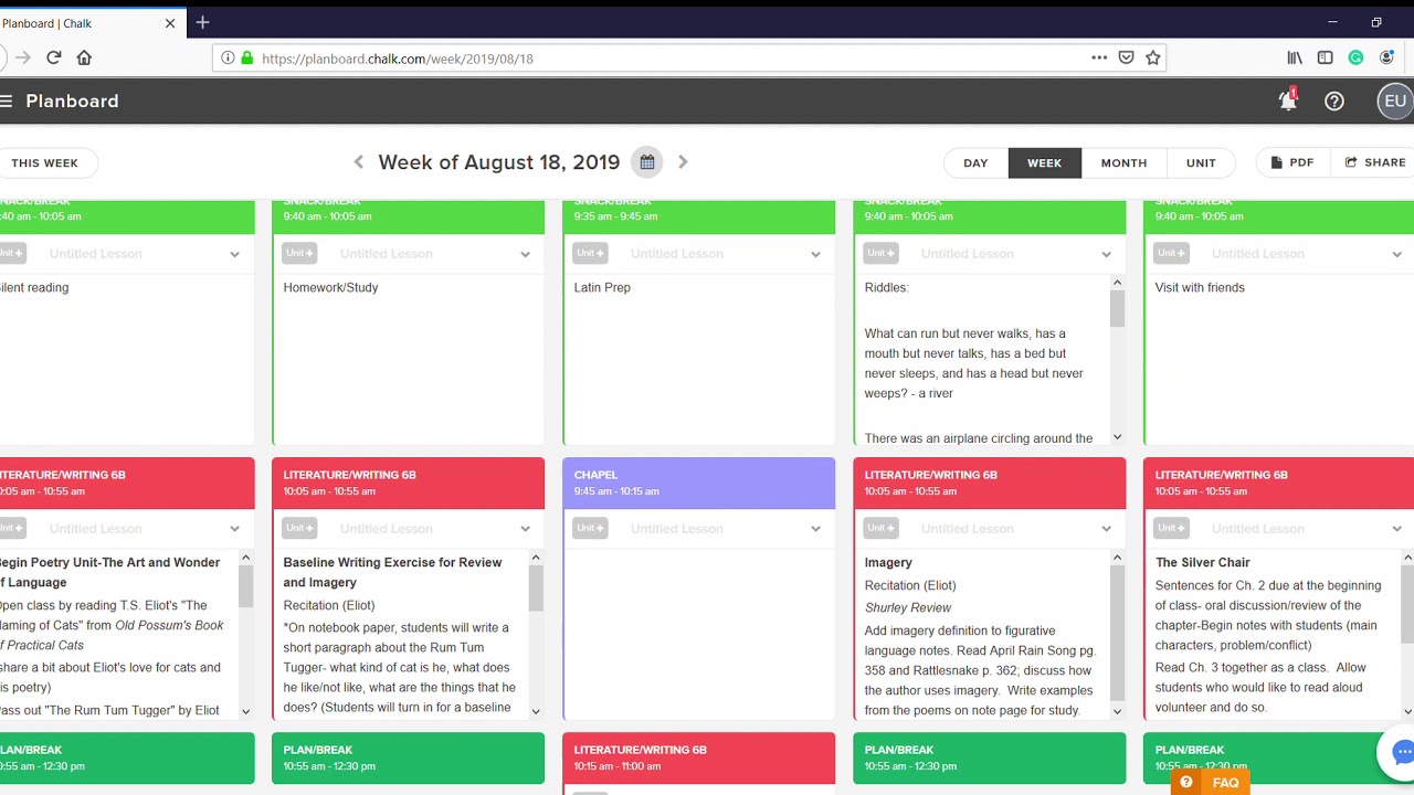 How to Lesson Plan with Planboard