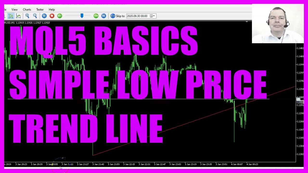 LEARN MQL5 TUTORIAL BASICS - 90 SIMPLE LOW PRICE TREND LINE