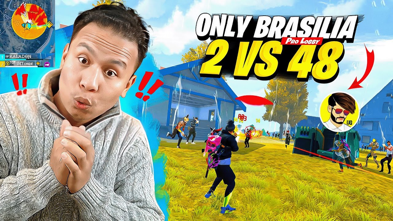After a Long Time Only Brasilia with UG Ayush भाई 😍 2 Vs 48 Booyah Challenge 😎 Tonde Gamer