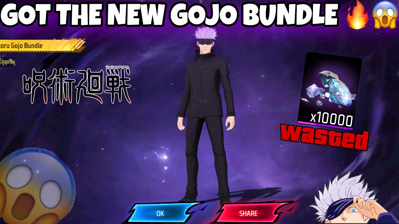GOT THE NEW GOJO SATORU BUNDLE 🔥😱|| FREE FIRE X JUJUTSU KAISEN 💜|| HOW MANY 💎 WASTED ? || #freefire 