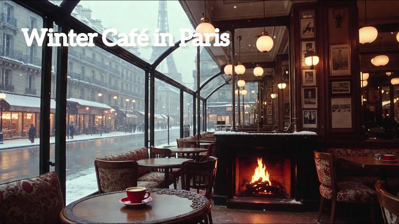 Midnight Café in Paris ☕❄️ | Romantic Piano & Violin Melody