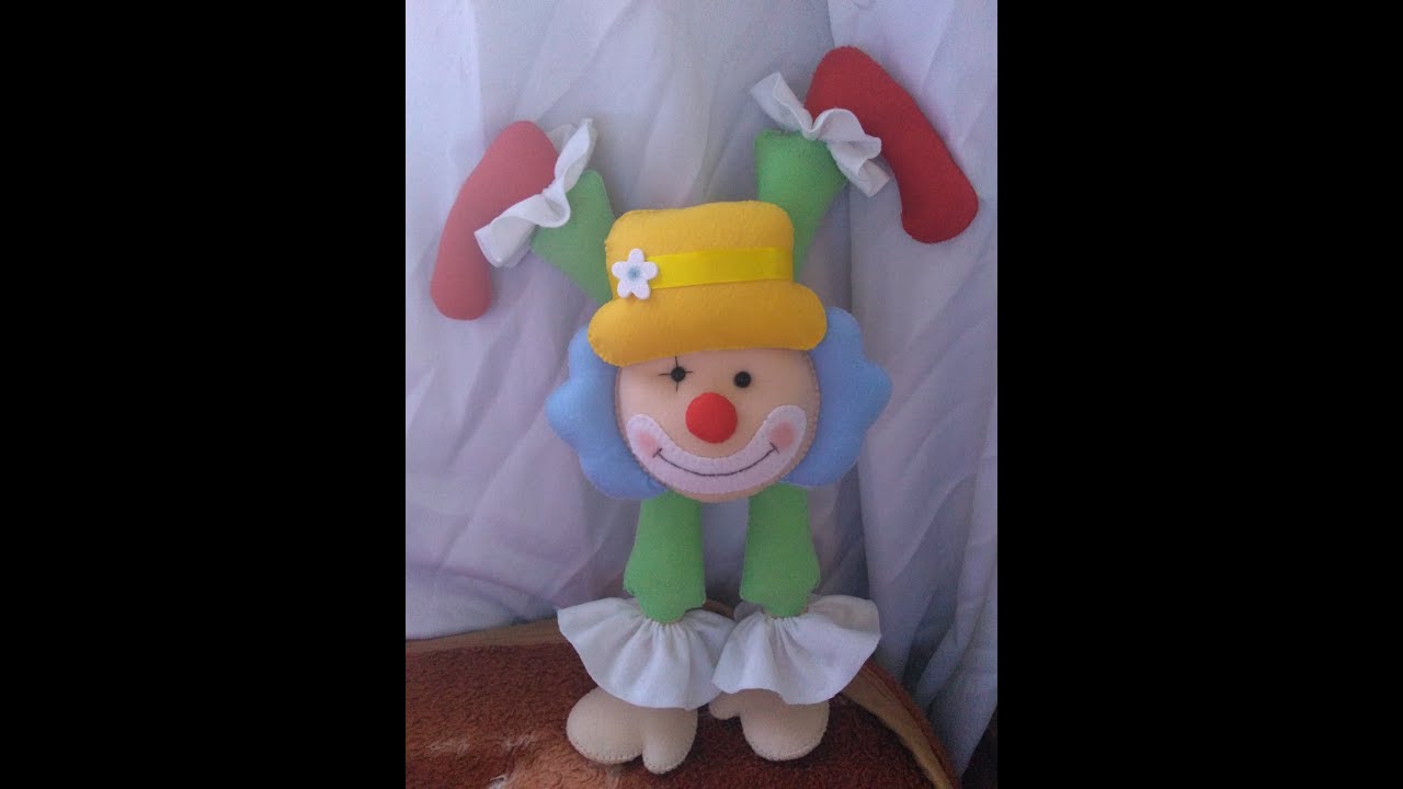 palhaço em feltro passo a passo