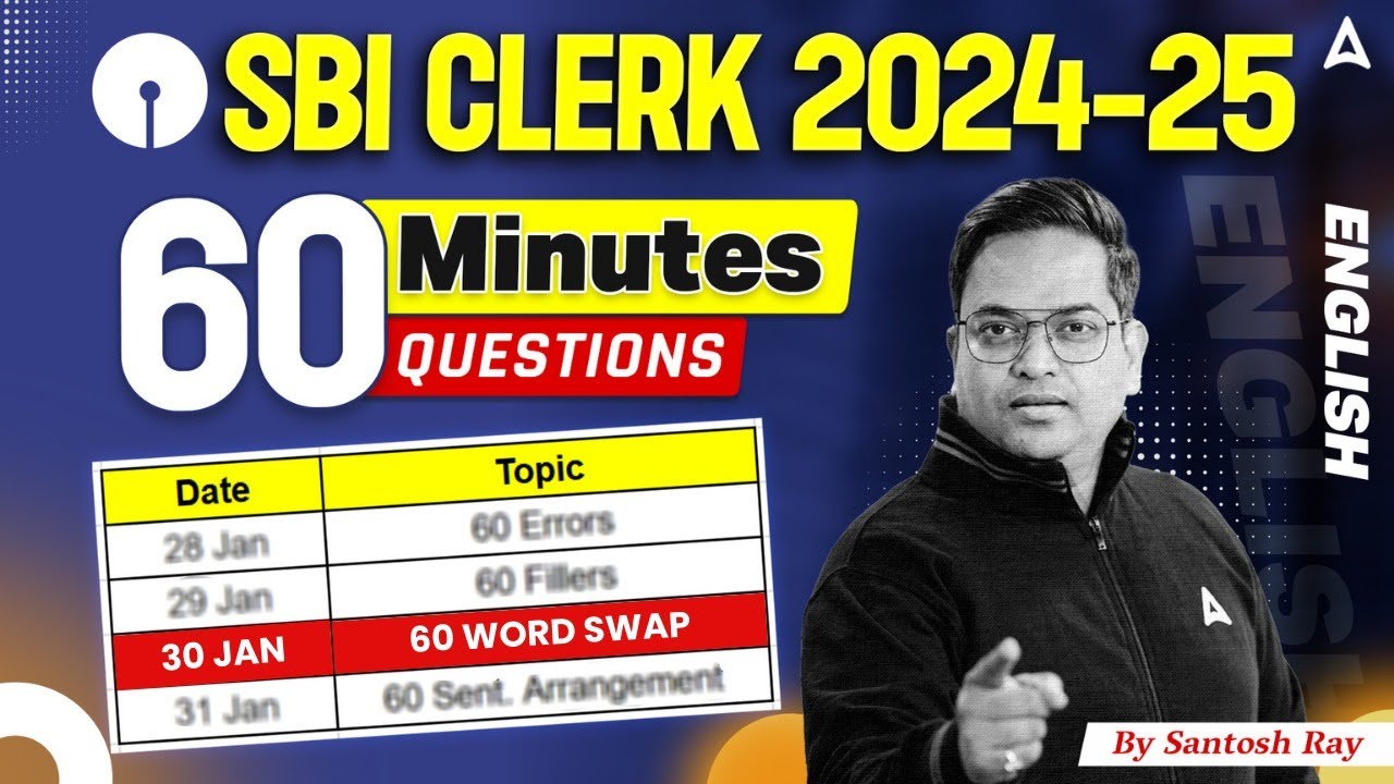 SBI Clerk English 2024-25 | SBI Clerk English Word Swap | Word Swap By Santosh Ray