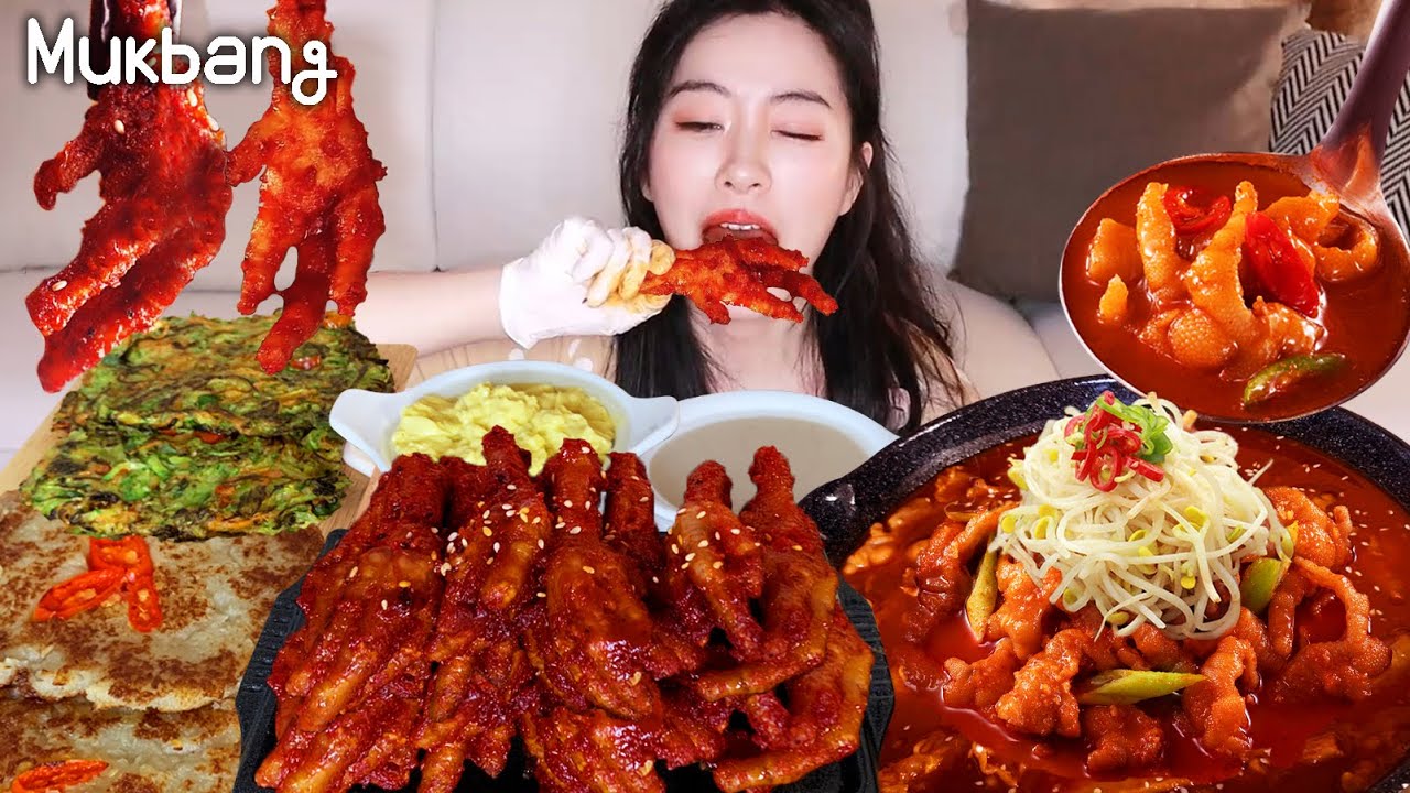 Mukbang🔥spicy chicken feet tteokbokki and potato & pumpkin Jeon(fancake) MUKBANG