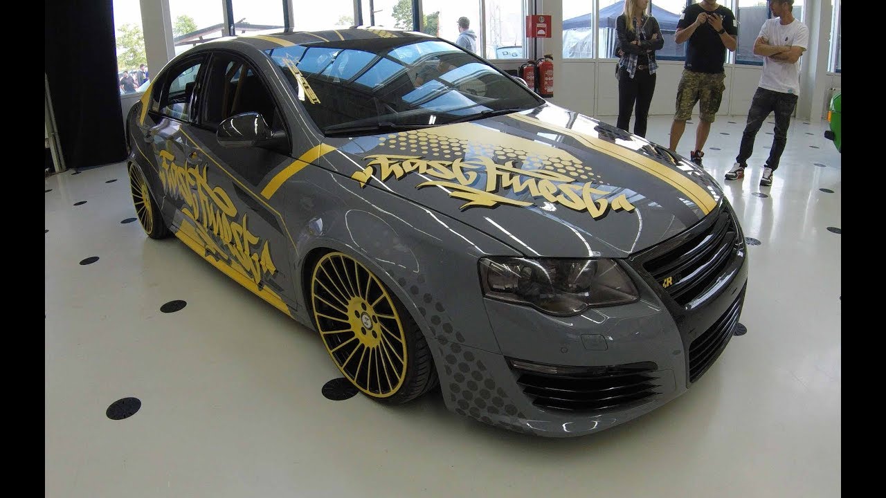 Volkswagen VW Passat R36 B6 sedan 3C lowered wrap tuning show car eta beta wheels walkaround V2328