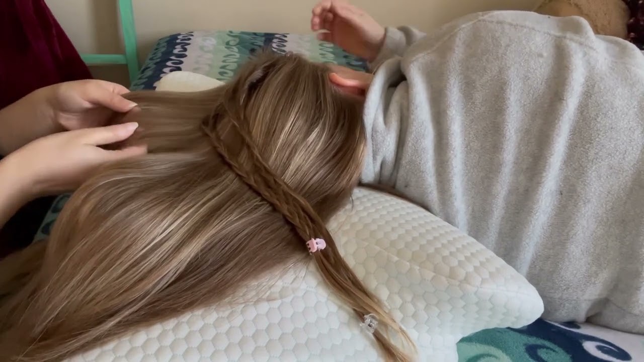 Playing with My Best Friend's Hair While She Rests | Real Person Hair Play ASMR