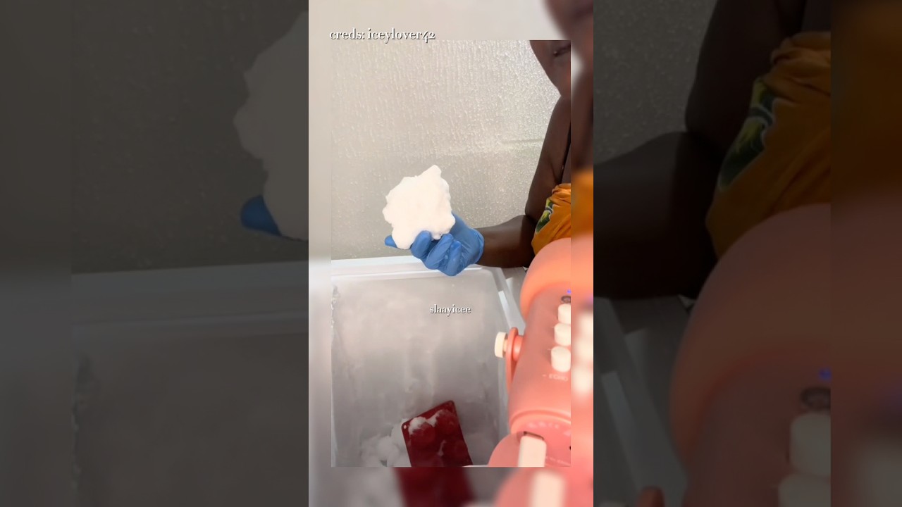 frost ice chunks #ice #iceeating #freezerfrost #frostbites #icebites #whiteice #iceasmr