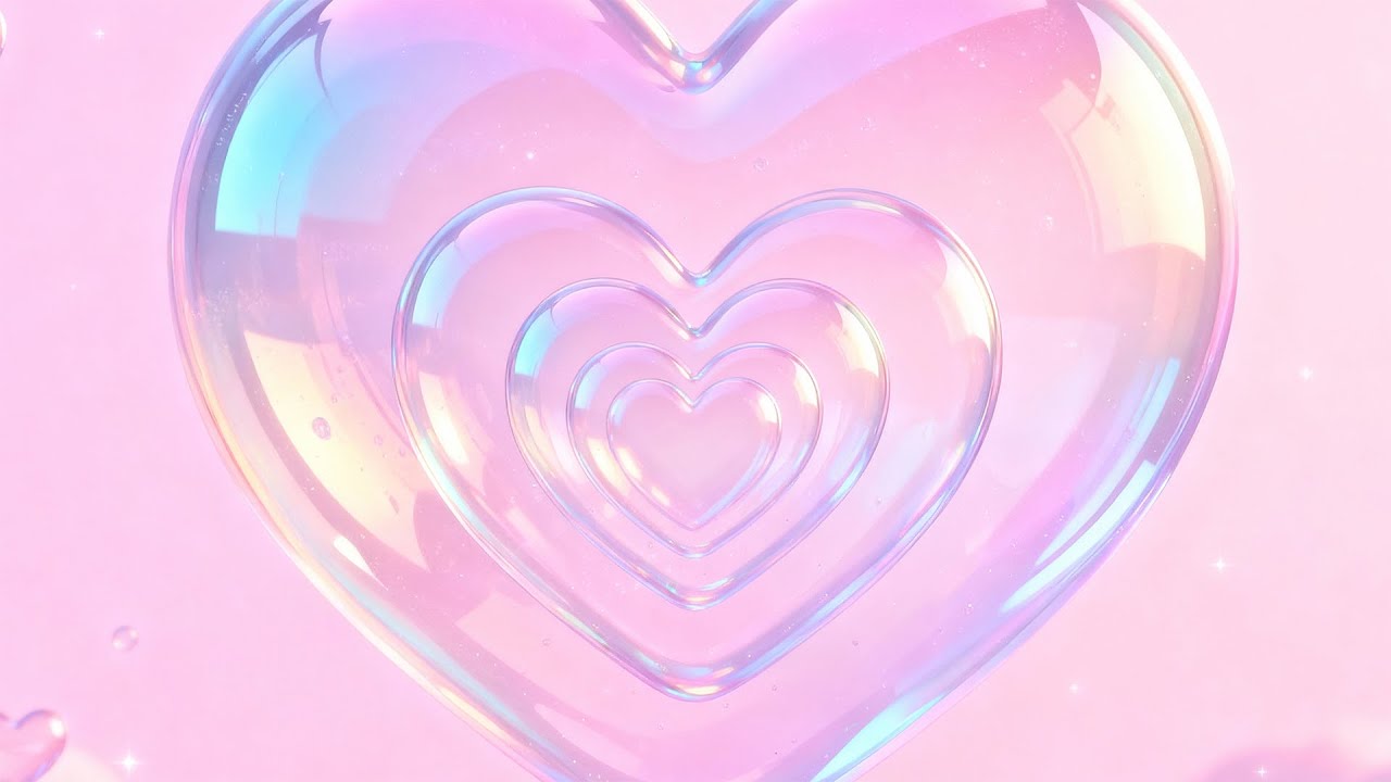 Pink Heart Tunnel Effect Video, Background, Screensaver with Music