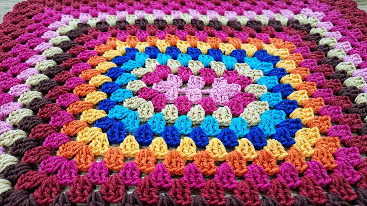 Crochet granny square table mat Step by step Easy for beginners