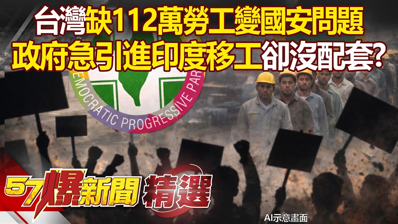 台灣狂缺112萬勞工「缺工已是國安問題」！政府急著引進印度移工「配套沒說明」反甩鍋在野黨？！- 徐俊相【57爆新聞 精選】 @57BreakingNews