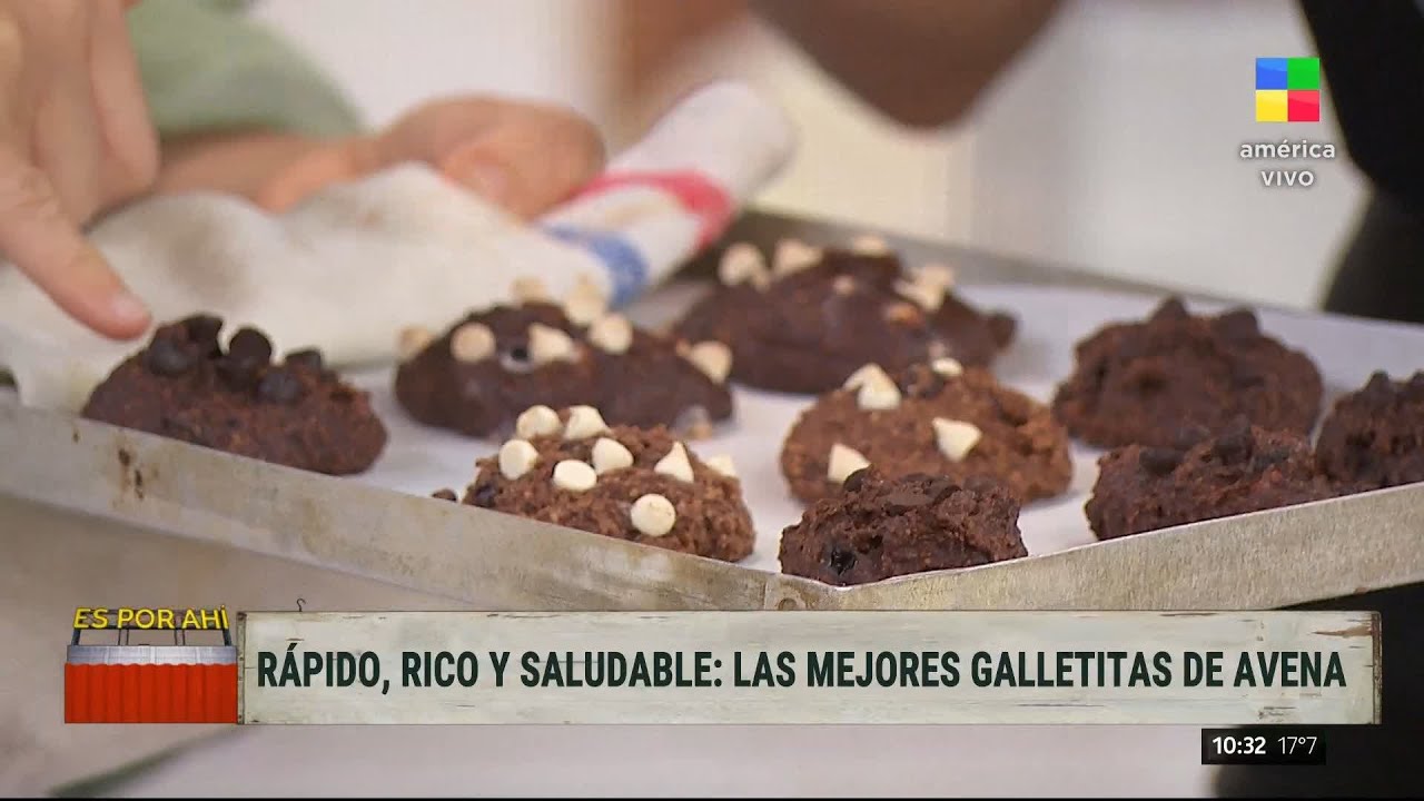 Galletitas de avena, banana y chips de chocolate
