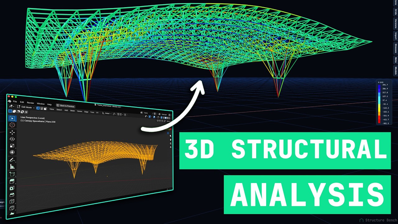3D-структурный анализ в браузере | Анализ пространственных и портальных рам в Structurama