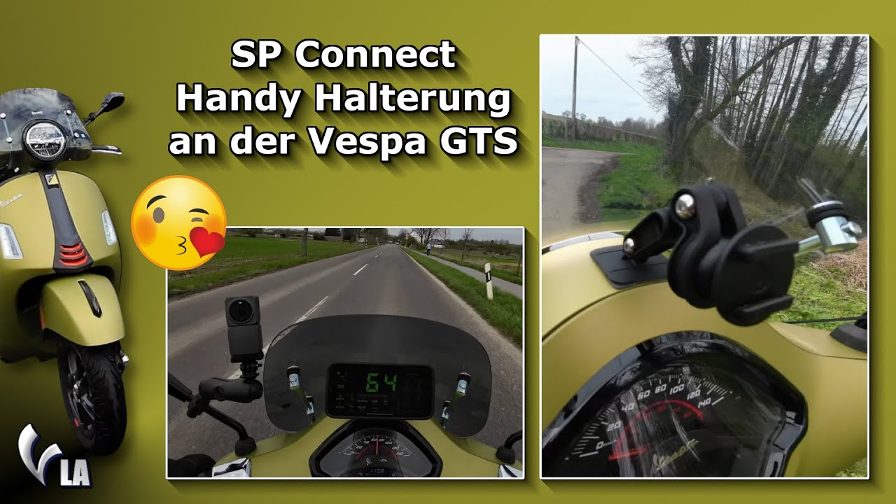 SP Connect Handy Halterung als Dashboard an der Vespa GTS 300