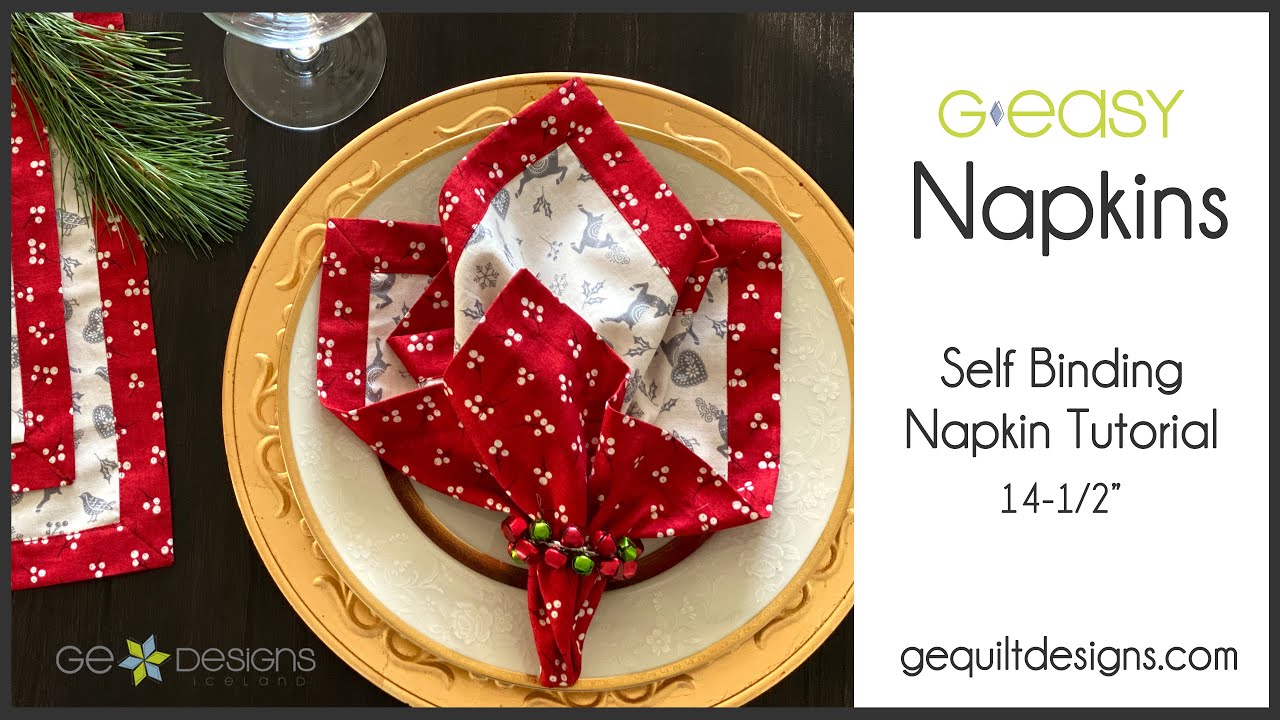 G*Easy Napkins, the first of four free Advent 2020 projects by Gudrun Erla of GE Designs.