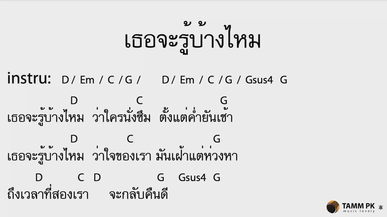 เธอจะรู้บ้างไหม - เสก โลโซ [Cover Backing Track:ไว้ซ้อมกีต้าร์]