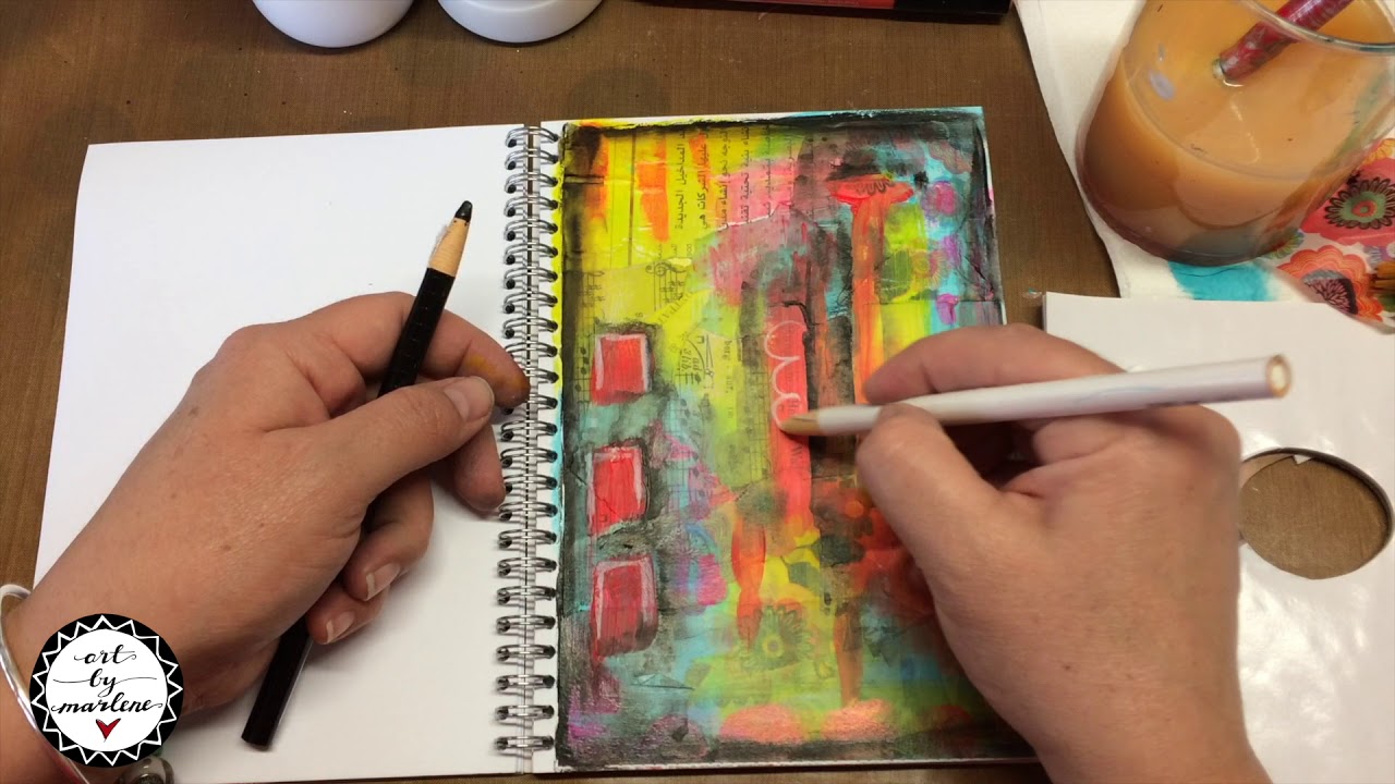 MIXED MEDIA  playdate in my art journal