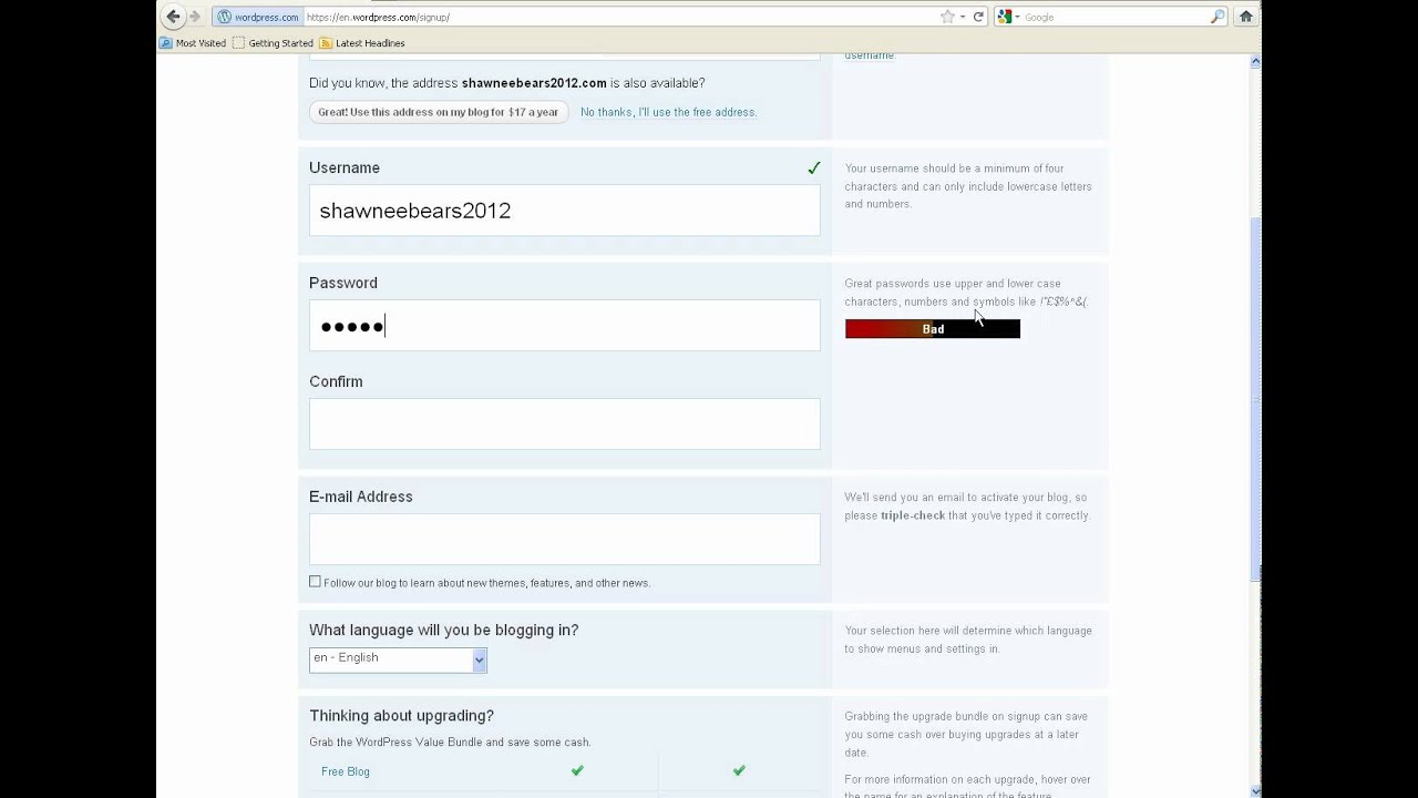 How to Register a Blog on WordPress.com