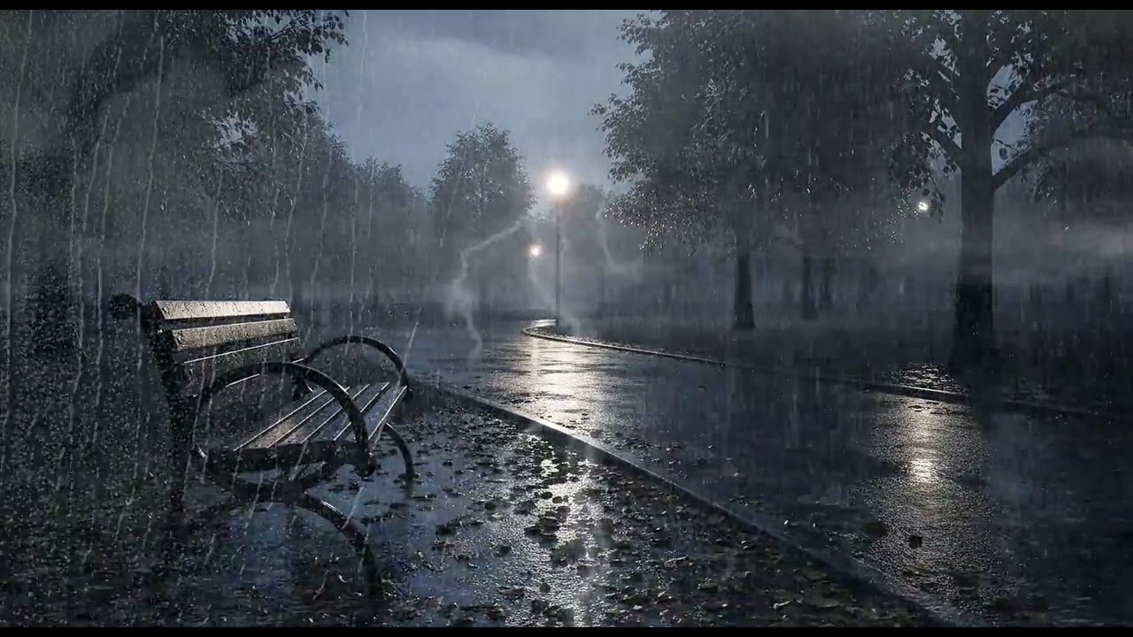 🌙 4K Thunderstorm Rain ⚡ Heavy Rain & Deep Thunder – Relaxing